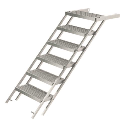 Extendable six-step stairs, B=706mm, H=1244 mm